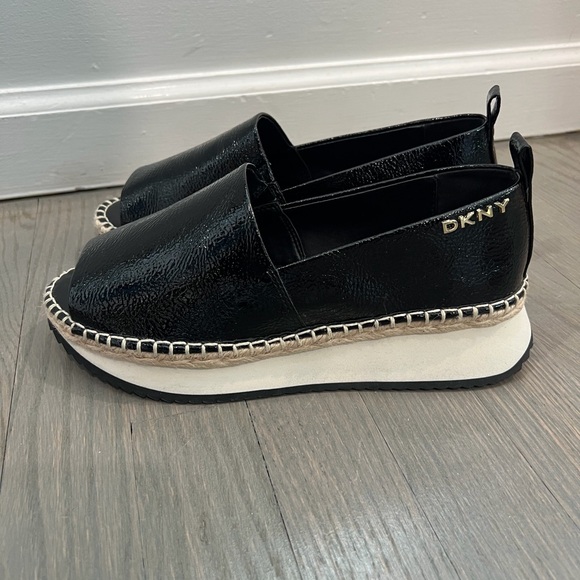 DKNY Black and White Espadrille Slip-Ons - Picture 3 of 7